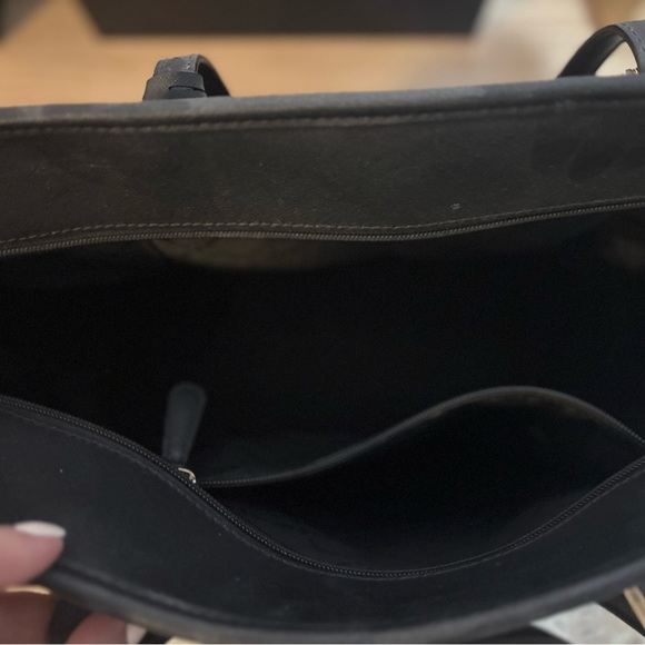 Michael Kors Black Leather Tote with Gold Accents - Picture 4 of 4